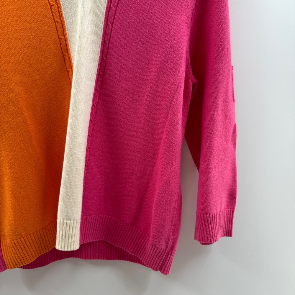LizGolf Color Block Golf Sweater Pink White Orange – Women’s XL - Picture 3 of 8
